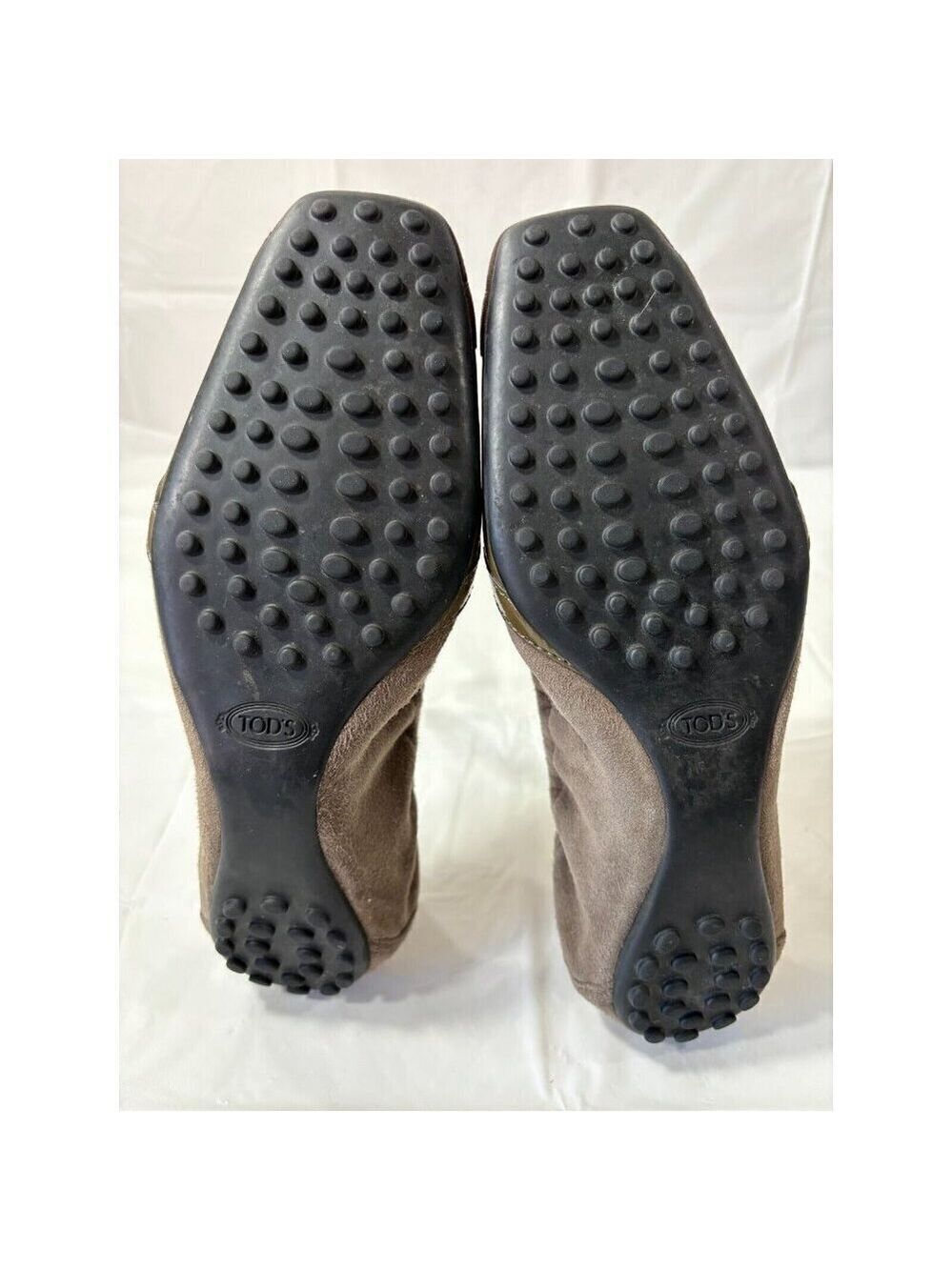 Tod’s Taupe Suede Rhinestone Front Ballet Flats Shoes Size 36 EU 6 US - Picture 6 of 12